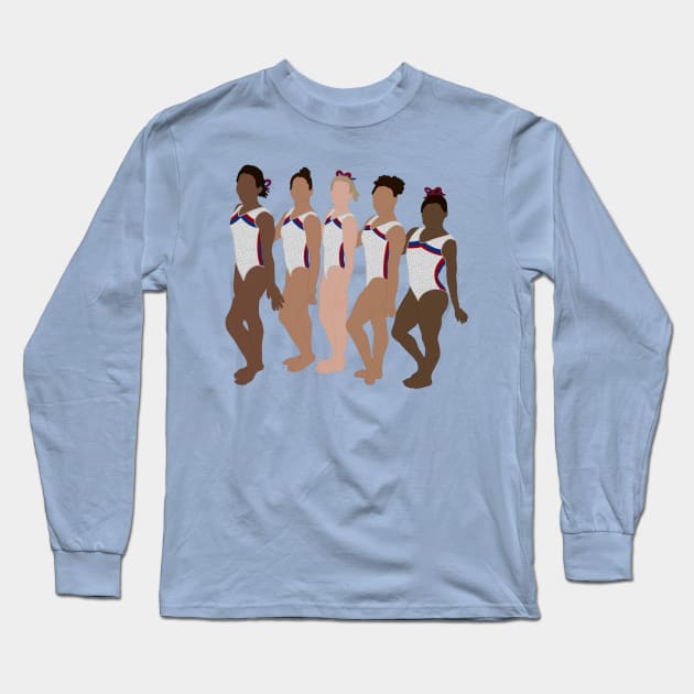 2016 Women’s Gymnastics Final Five Team Long Sleeve T-Shirt by GrellenDraws